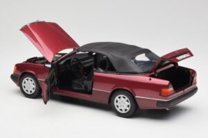 Mercedes 300CE-24 A124 Kabriolett Almandine Punane Metallik Norev 1:18 B66040616 Metall - pilt 5/8