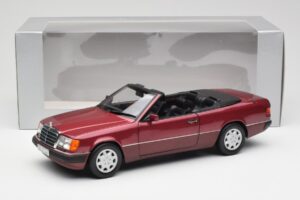 Mercedes 300CE-24 A124 Kabriolett Almandine Punane Metallik Norev 1:18 B66040616 Metall - pilt 8/8