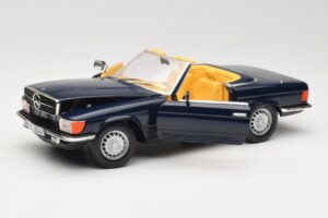 Mercedes 350 SL R107 Tumesinine Sun Star 1:18 MB003 Metall - pilt 2/8