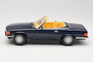 Mercedes 350 SL R107 Tumesinine Sun Star 1:18 MB003 Metall - pilt 4/8