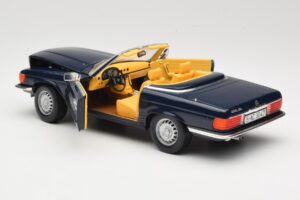 Mercedes 350 SL R107 Tumesinine Sun Star 1:18 MB003 Metall - pilt 5/8