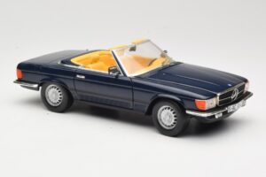 Mercedes 350 SL R107 Tumesinine Sun Star 1:18 MB003 Metall - pilt 6/8