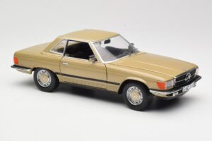 Mercedes 350 SL R107 Kuldne Sun Star 1:18 MB004 Metall - pilt 6/8