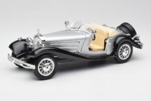 Mercedes 500K Roadster Hõbedane Bburago 1:18 3020-M1 Metall - pilt 2/8