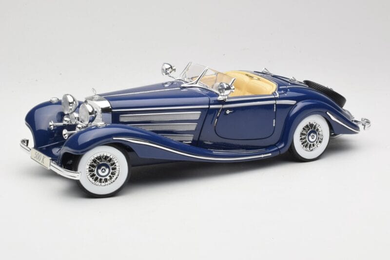 Mercedes 500K Special Roadster Sinine Maisto 1:18 56059 Metall