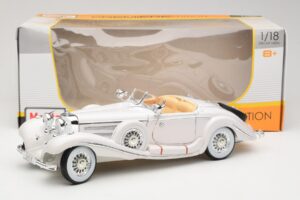 Mercedes 500K Special Roadster Valge Premiere Edition Maisto 1:18 536055 Metall - pilt 8/8