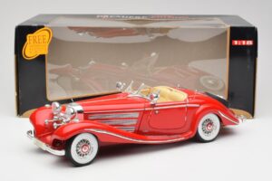 Mercedes 500K Special Roadster Punane Maisto 1:18 56058 Metall - pilt 8/8