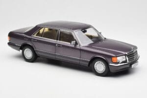 Mercedes 560 SEL W126 Lilla Metallic Norev 1:18 183544 Metall - pilt 6/8