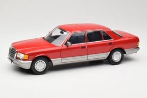 Mercedes 560 SEL W126 Punane Norev 1:18 183463 Metall