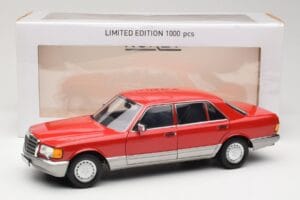 Mercedes 560 SEL W126 Punane Norev 1:18 183463 Metall - pilt 8/8