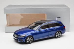 Mercedes C-Class S205 T-Modell Brilliant Sinine Metallik Norev 1:18 B66960257 Metall - pilt 8/8