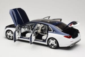 Mercedes Maybach S-Class Z223 Nautical Blue Diamond White Almost Real 1:18 820126 Metall - pilt 5/8