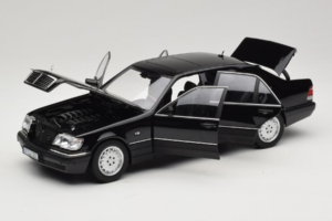 Mercedes S-Class W140 S600 Obsidian Black Metallic Norev 1:18 183045 Metall - pilt 2/8