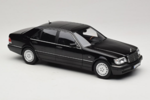 Mercedes S-Class W140 S600 Obsidian Black Metallic Norev 1:18 183045 Metall - pilt 6/8