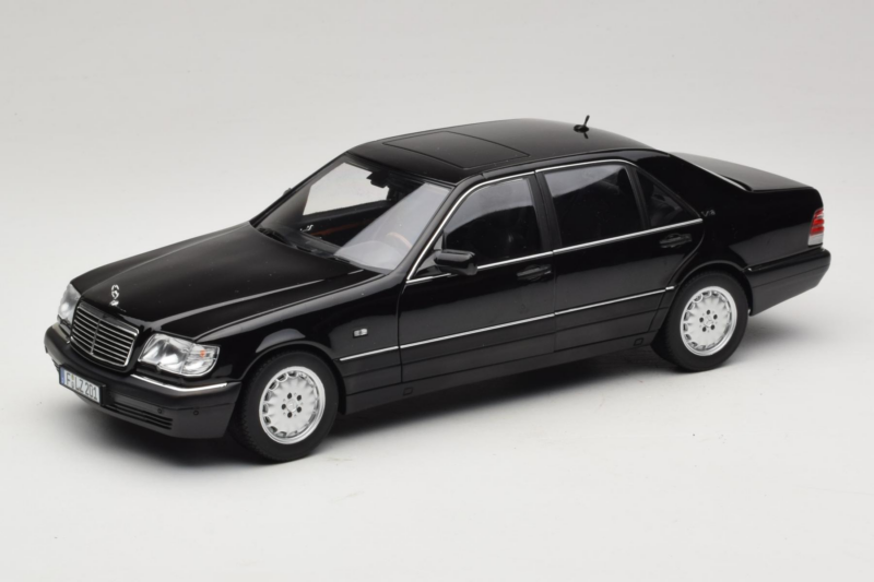 Mercedes S-Class W140 S600 Obsidian Black Metallic Norev 1:18 183045 Metall