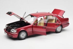 Mercedes S500 W140 Punane Metallic Norev 1:18 183579 Metall - pilt 2/8