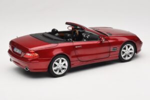 Mercedes SL 500 R230 Red Metallic Piiratud Väljaanne Norev 1:18 183841 Metall - pilt 3/8