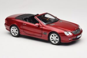 Mercedes SL 500 R230 Red Metallic Piiratud Väljaanne Norev 1:18 183841 Metall - pilt 6/8