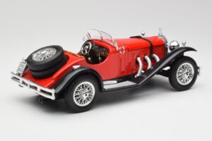 Mercedes SSK Punane & Must Bburago 1:18 3009-M1 Metall - pilt 2/6