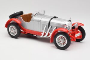 Mercedes SSK Hõbedane & Punane Bburago 1:18 3009-M2 Metall - pilt 4/6