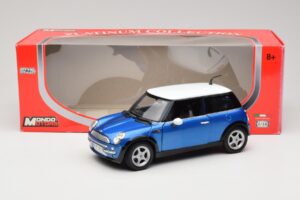 Mini Cooper R50 Sinine Valge Katusega Mondo Motors 1:18 MINI004 Metall - pilt 8/8