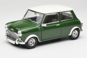 Mini Cooper S British Racing Roheline & Old English Valge Solido 1:18 8021 Metall