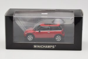 Mini One R50 Punane Punase Katusega Minichamps 1:43 MINI001 Metall - pilt 4/5