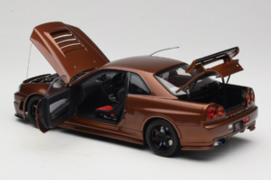 Nissan Skyline GT-R R34 Customized Metallic Bronze MotorHelix 1:18 M83414 Metall - pilt 5/8