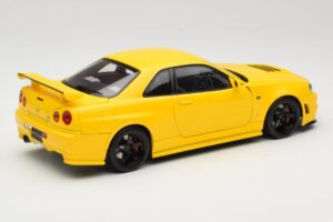 Nissan Skyline GT-R R34 Customized Version Kollane MotorHelix 1:18 M83412 Metall - pilt 3/8