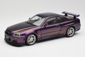 Nissan Skyline GT-R R34 V-Spec Midnight Lilla AUTOart 1:18 77305 Metall