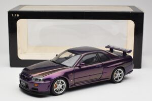 Nissan Skyline GT-R R34 V-Spec Midnight Lilla AUTOart 1:18 77305 Metall - pilt 8/8