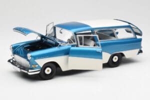 Opel Rekord P1 Caravan Sinine Metallic Minichamps 1:18 180043210 Metall - pilt 2/8