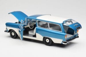 Opel Rekord P1 Caravan Sinine Metallic Minichamps 1:18 180043210 Metall - pilt 5/8
