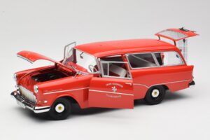 Opel Rekord P1 Caravan Feuerwehr Neuenkirchen Minichamps 1:18 180043291 Metall - pilt 2/8