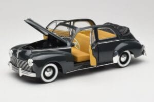 Peugeot 203 Kabriolett Must Solido 1:18 8156 Metall - pilt 2/8