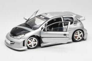 Peugeot 206 MTK Hõbedane Solido 1:18 1817 Metall - pilt 2/8
