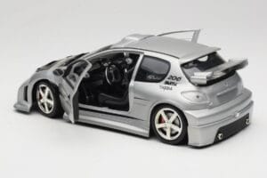 Peugeot 206 MTK Hõbedane Solido 1:18 1817 Metall - pilt 5/8