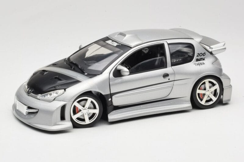 Peugeot 206 MTK Hõbedane Solido 1:18 1817 Metall