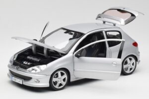 Peugeot 206 RC Aluminium Hõbe Norev 1:18 184726 Metall - pilt 2/8