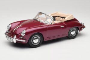 Porsche 356B Kabriolett Baklažaan Bburago 1:18 3021-M4 Metall