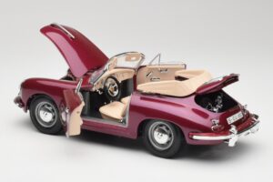 Porsche 356B Kabriolett Baklažaan Bburago 1:18 3021-M4 Metall - pilt 5/8