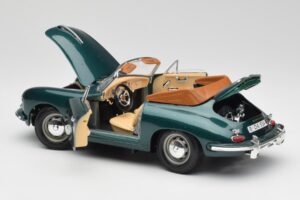 Porsche 356B Kabriolett Roheline Bburago 1:18 3051-M1 Metall - pilt 5/8