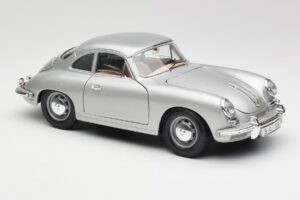 Porsche 356B Hõbedane Bburago 1:18 3021-M1 Metall - pilt 6/8