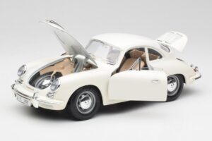 Porsche 356B Valge Bburago 1:18 3021-M3 Metall - pilt 2/8