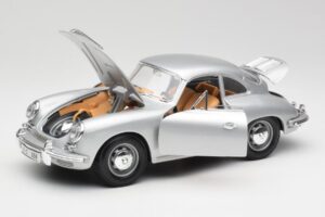 Porsche 356B Hõbedane & Pruun Sisu Bburago 1:18 3021-M2 Metall - pilt 2/8