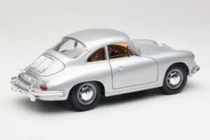 Porsche 356B Hõbedane & Pruun Sisu Bburago 1:18 3021-M2 Metall - pilt 3/8