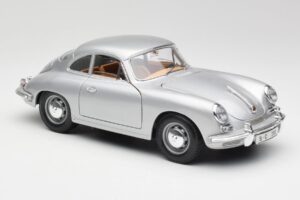 Porsche 356B Hõbedane & Pruun Sisu Bburago 1:18 3021-M2 Metall - pilt 6/8