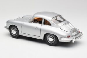 Porsche 356B Hõbedane & Pruun Sisu Bburago 1:18 3021-M2 Metall - pilt 7/8