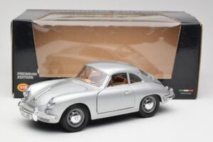 Porsche 356B Hõbedane & Pruun Sisu Bburago 1:18 3021-M2 Metall - pilt 8/8