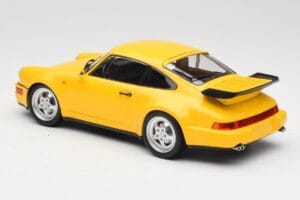 Porsche 911 964 Turbo Kollane Minichamps 1:18 155069100 Metall - pilt 5/6